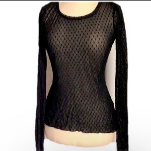 Vintage Y2K Betsey Johnson black Swiss lace top L